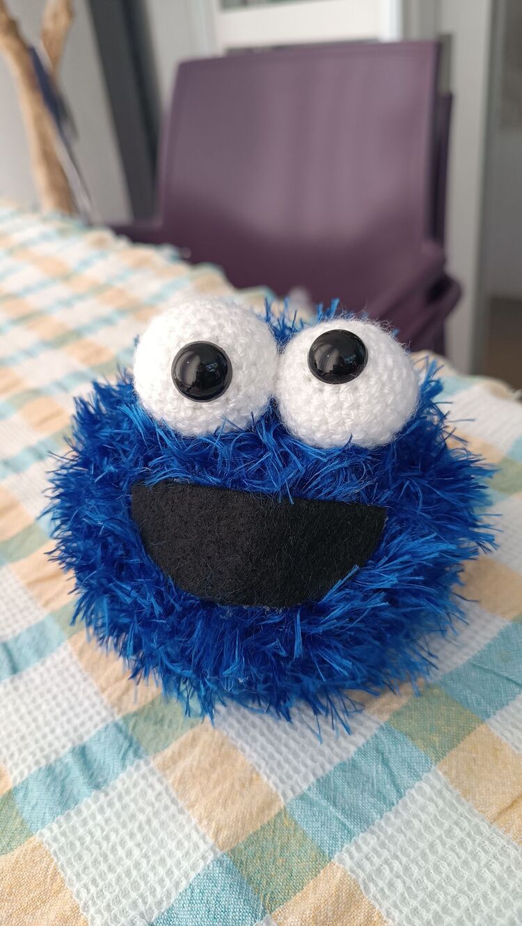 kurabiye canavarı (cookie monster) örgü peluş 