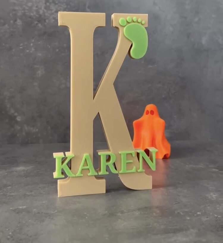 Kişiye Özel İsimli ve Nesneli 3D Baskı Harf 