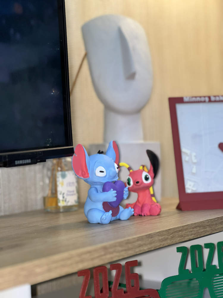  Stitch & Angel – Boyanabilir 3D Baskı Figür Seti (Boya Dahil)