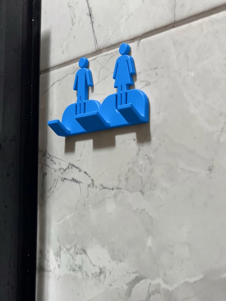 Duvara Monte Jilet Tutucu - Erkek Kadın Figürlü Banyo Aksesuarı