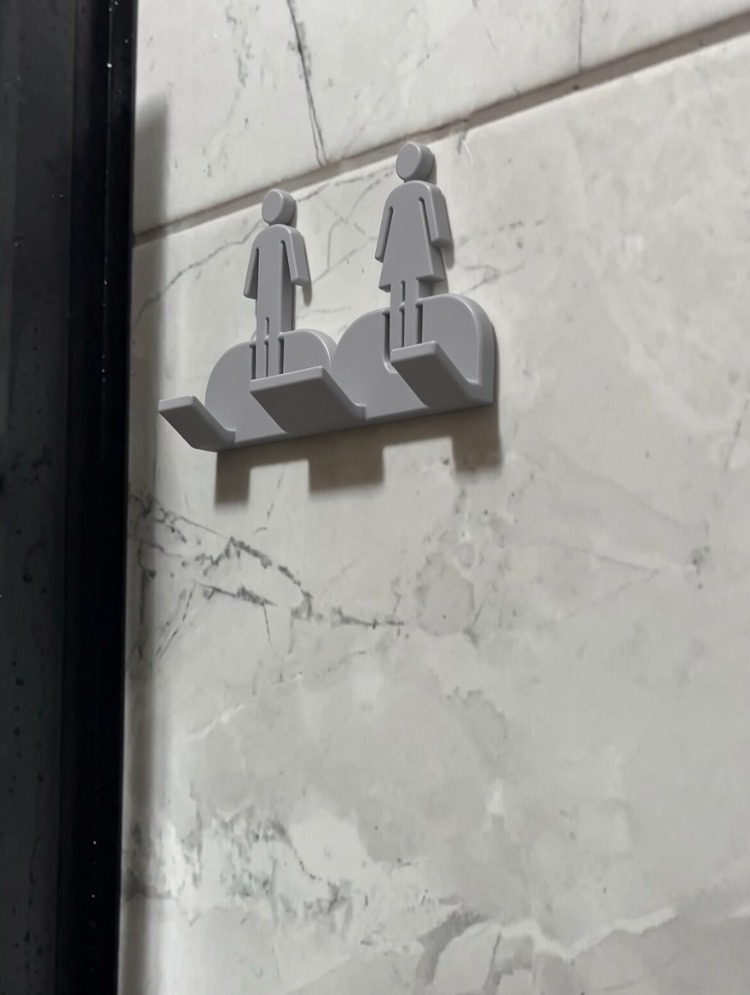 Duvara Monte Jilet Tutucu - Erkek Kadın Figürlü Banyo Aksesuarı