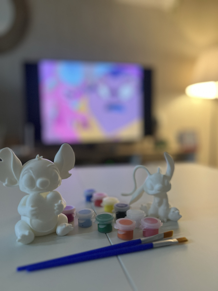  Stitch & Angel – Boyanabilir 3D Baskı Figür Seti (Boya Dahil)