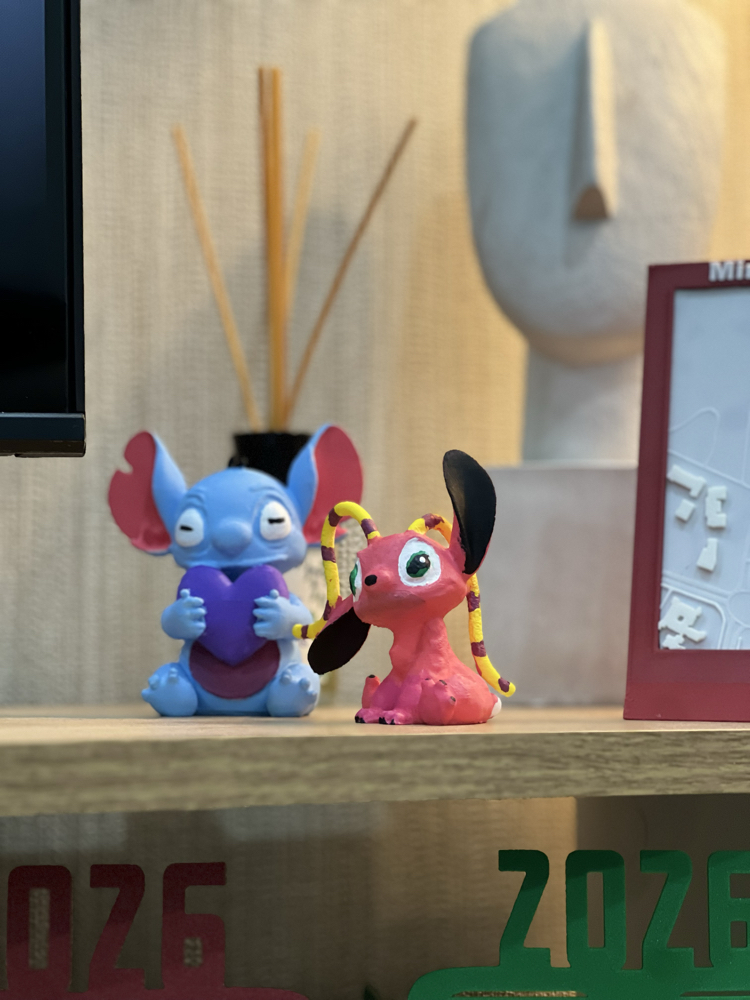  Stitch & Angel – Boyanabilir 3D Baskı Figür Seti (Boya Dahil)