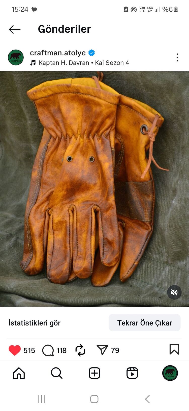 DANA DERİSİ BUSHCRAFT ELDİVEN