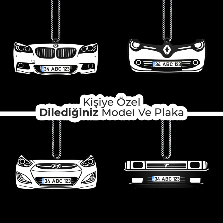 Kişiye Özel Plakalı Araba Dikiz Aynası Süsü