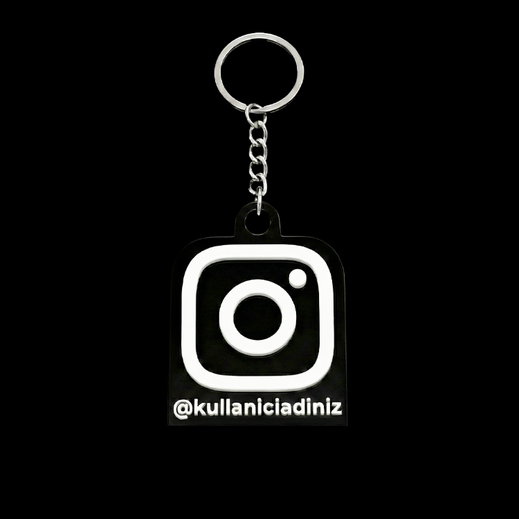 Kişiye Özel İsimli NFC'li Instagram Logolu Anahtarlık