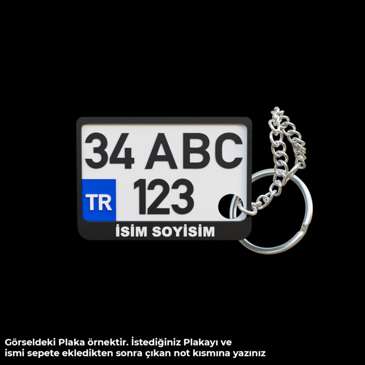 Kişiye Özel Ekstra İsimli Motor Plaka Anahtarlık 