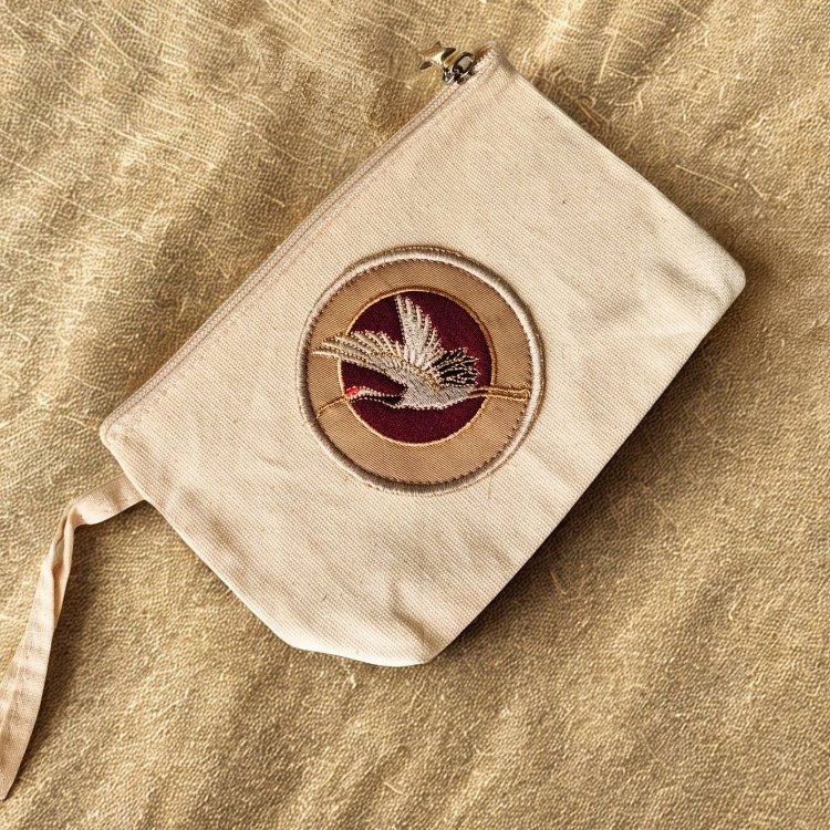 Turna Kuşu Nakış İşleme Clutch