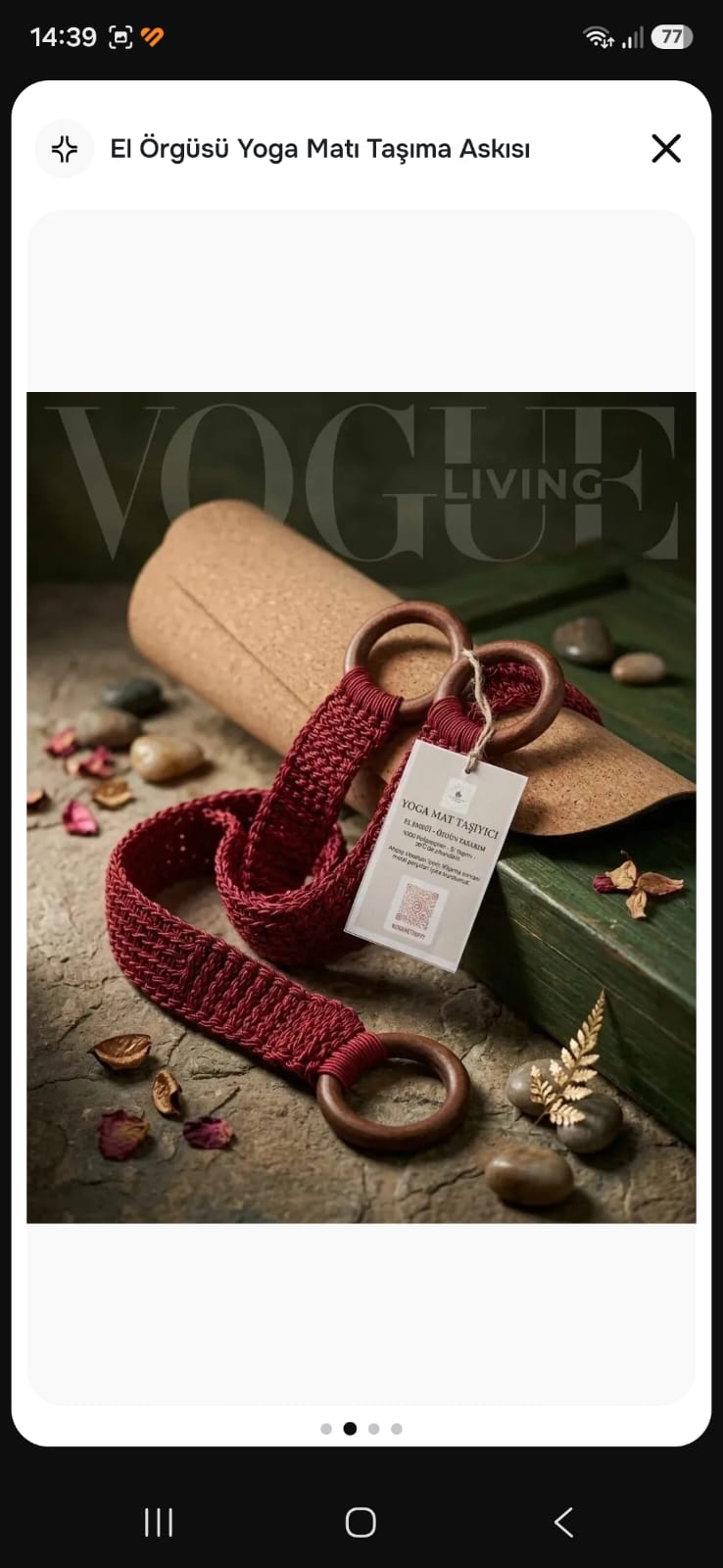 Yoga Mat Taşıyıcı Bordo