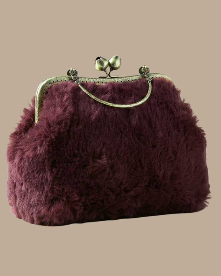Purple Puffy Clutch Bag