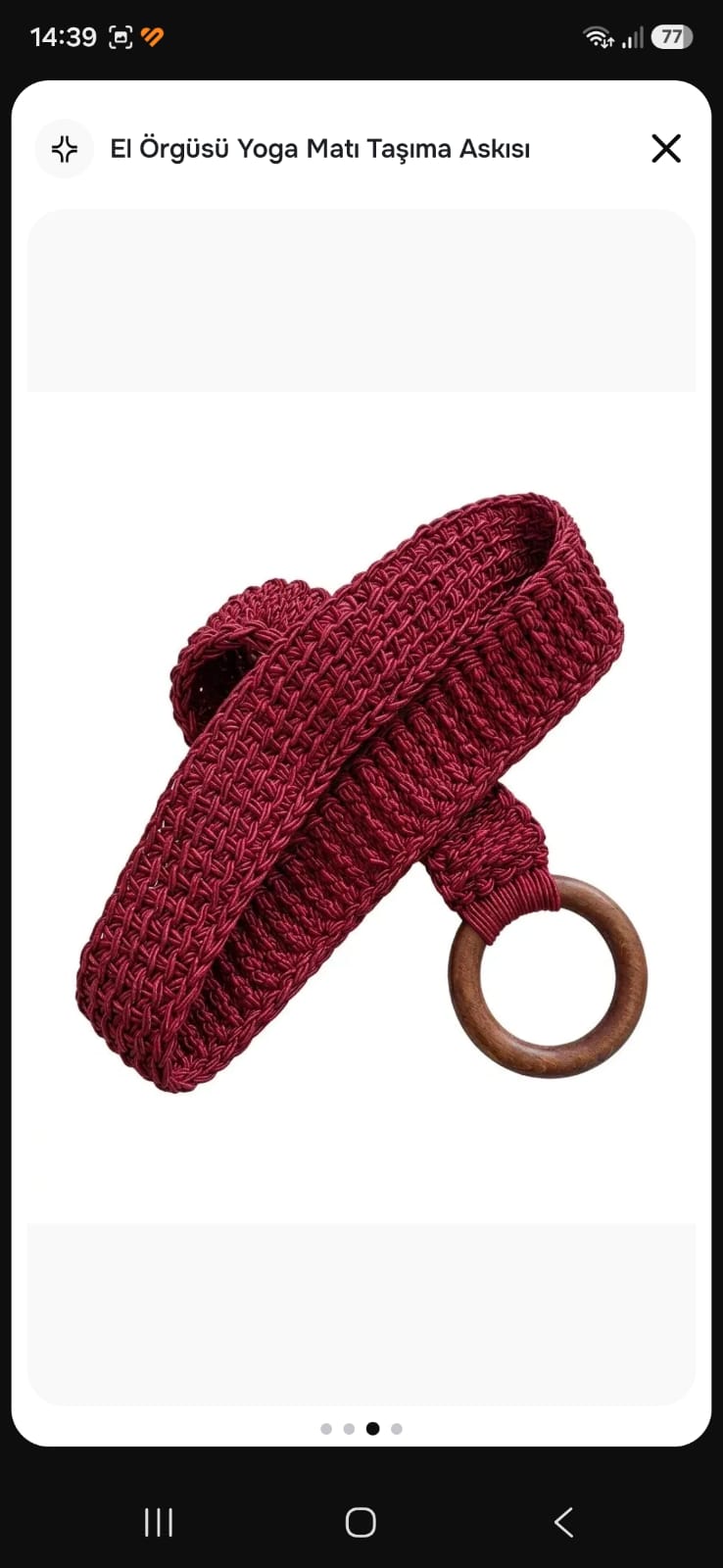 Yoga Mat Taşıyıcı Bordo