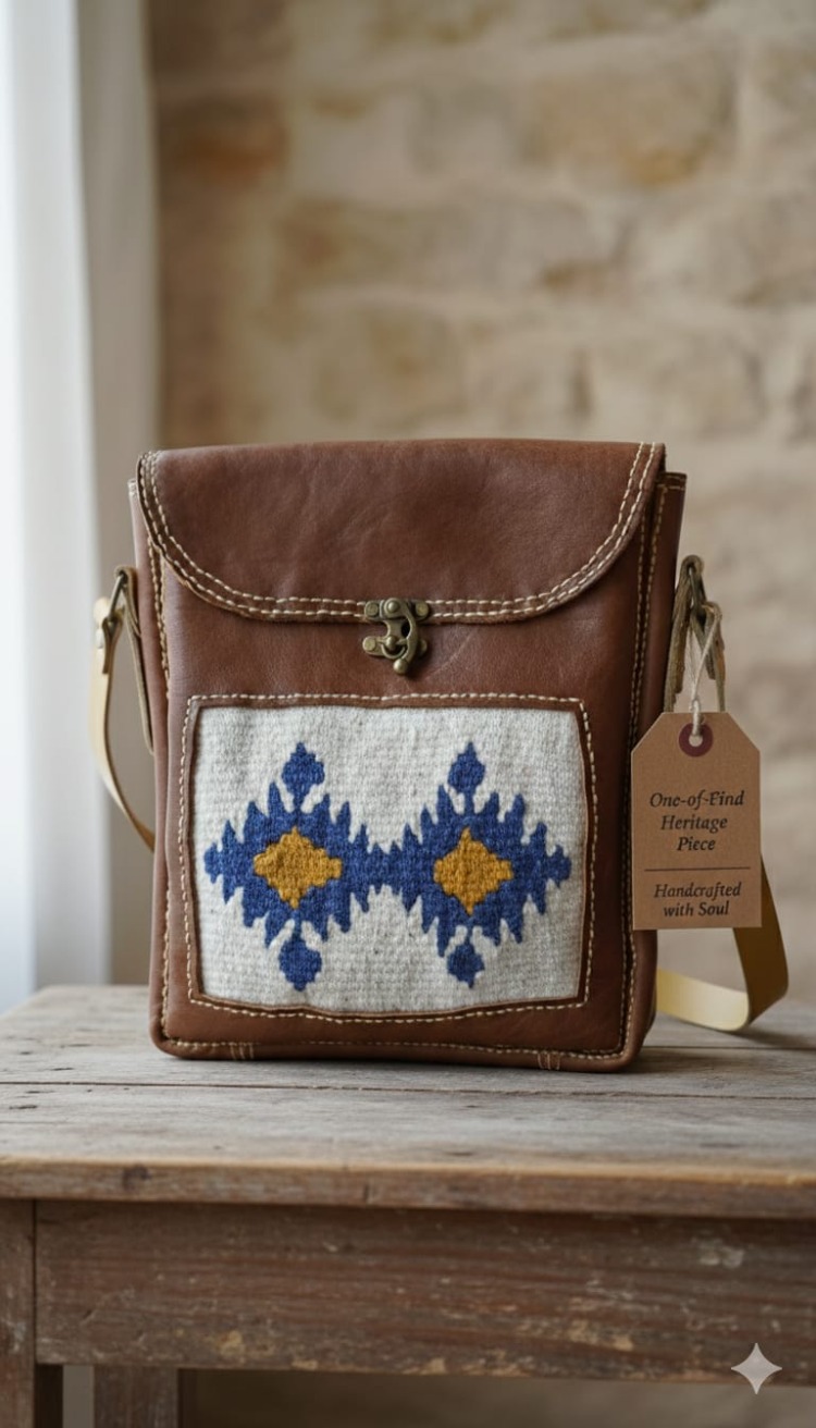 Deri Dokuma Detaylı Crossbag