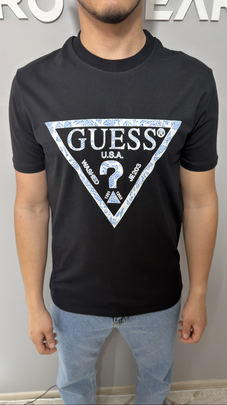 Guess Mavi Detay Tişört