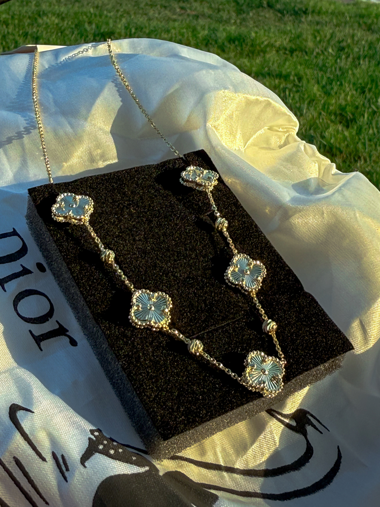 GOLD VAN CLEEF YONCA DESENLİ SEDEF DETAYLI KOLYE