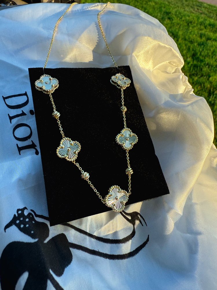 GOLD VAN CLEEF YONCA DESENLİ SEDEF DETAYLI KOLYE