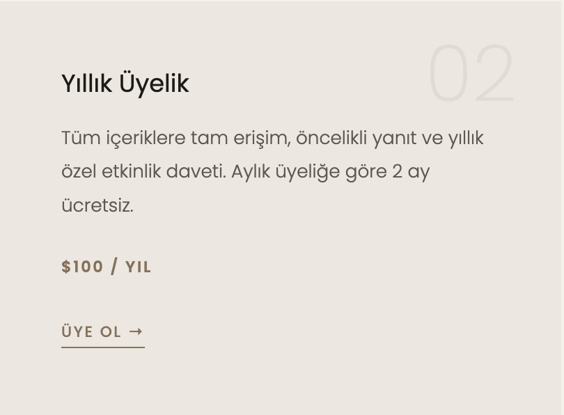 Yıllık Üyelik