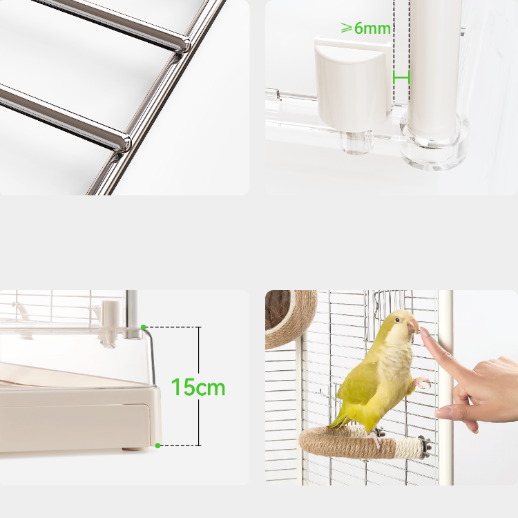 TAFIT | T50 Paslanmaz Çelik Kuş Premium Yaşam Alanı | 50 × 50 × 55 cm