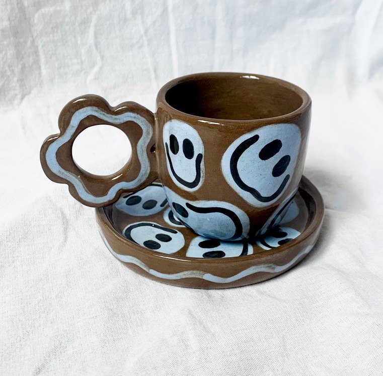 Smiley Türk kahvesi/Espresso fincan SET