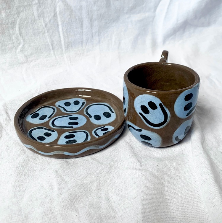 Smiley Türk kahvesi/Espresso fincan SET
