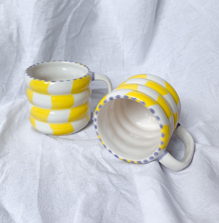 Yellow Checkered Mug