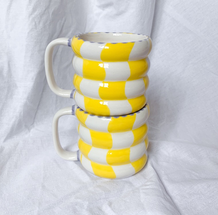 Yellow Checkered Mug