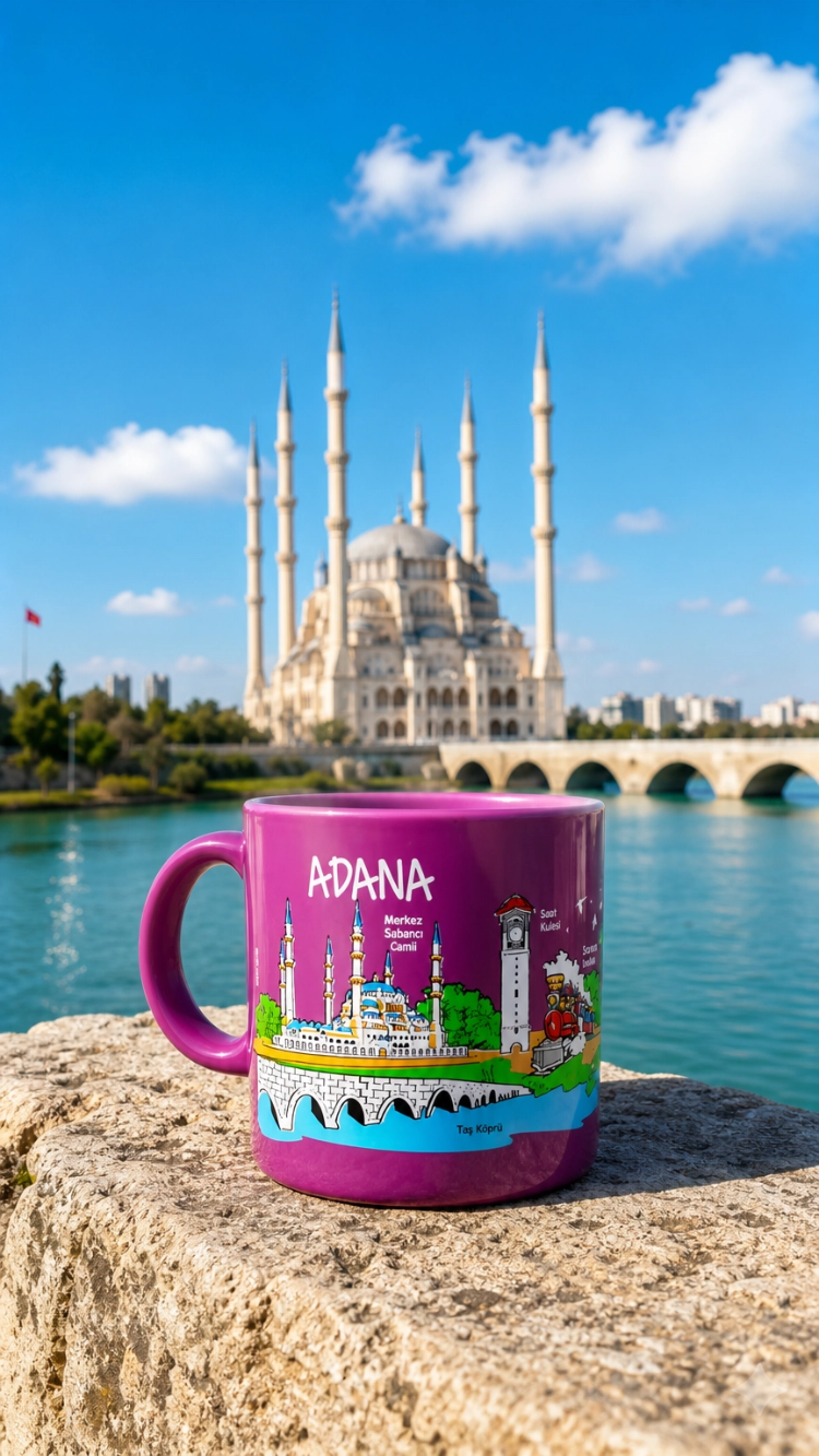 Adana Şehir Temalı Kupa Bardak (Kargo Bedava)