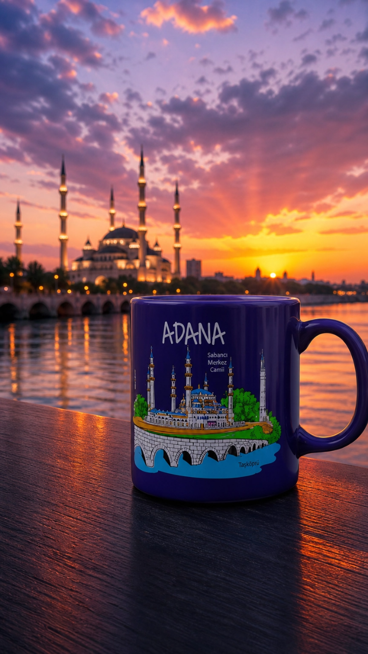 Adana Şehir Temalı Kupa Bardak (Kargo Bedava)