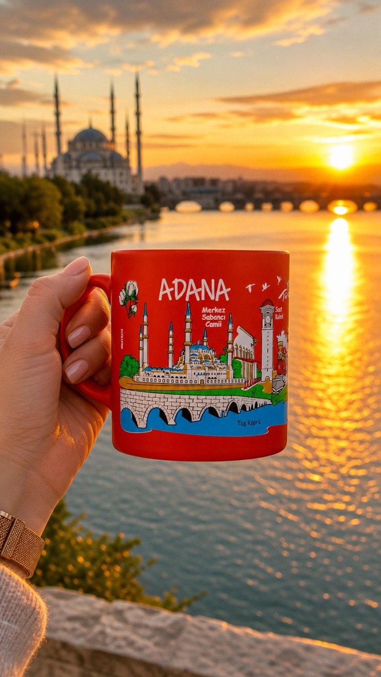 Adana Şehir Temalı Kupa Bardak (Kargo Bedava)