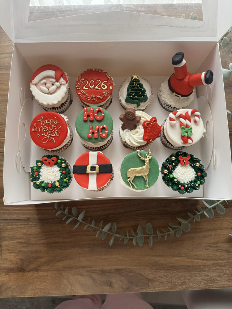 Yılbaşı cupcake kutusu