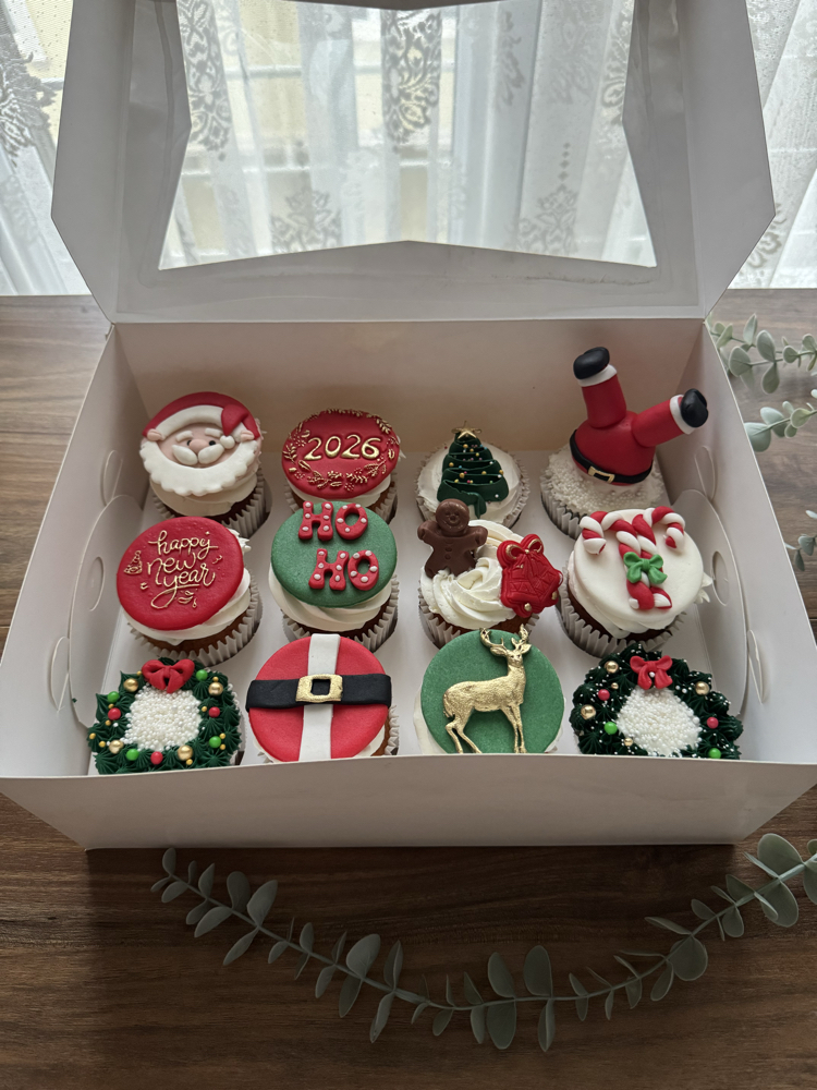 Yılbaşı cupcake kutusu