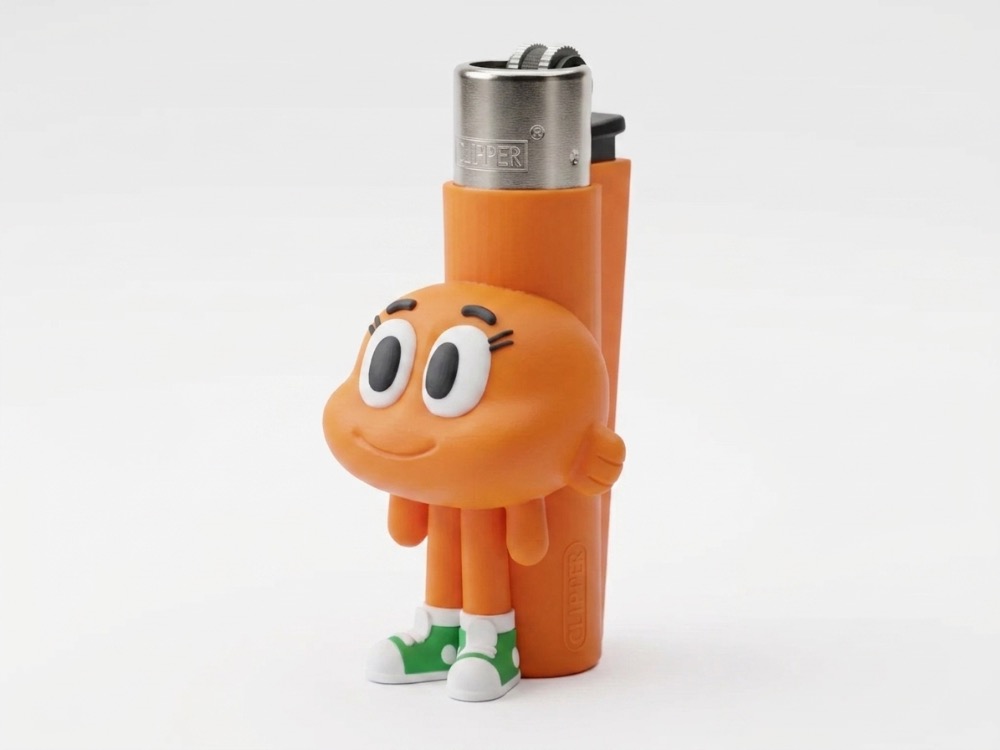Turuncu Balık Figürü 3D Çakmak Kılıfı