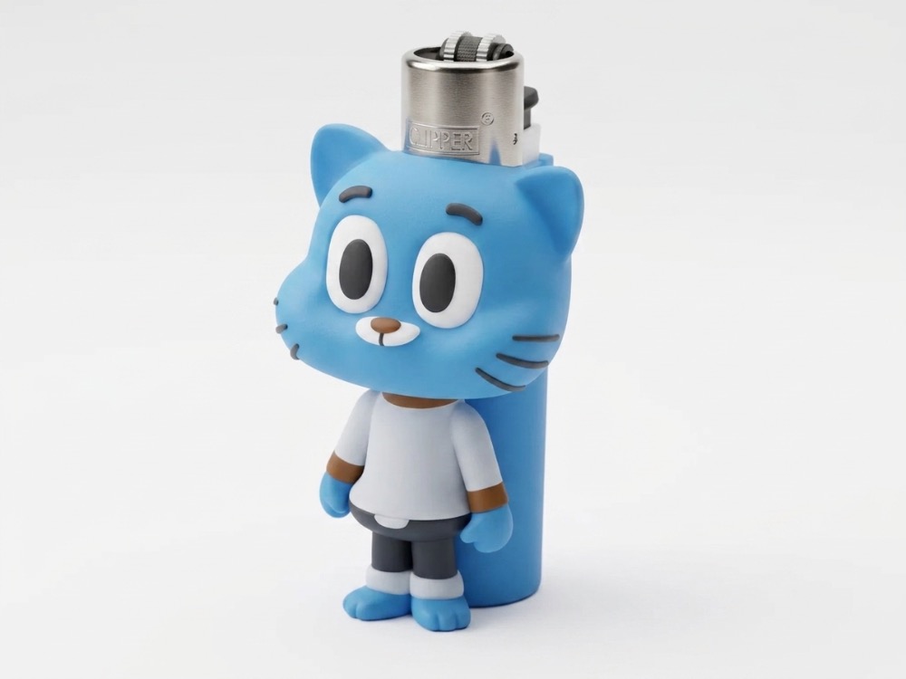 Mavi Kedi Figürü Çakmak Kılıfı 3D Baskı