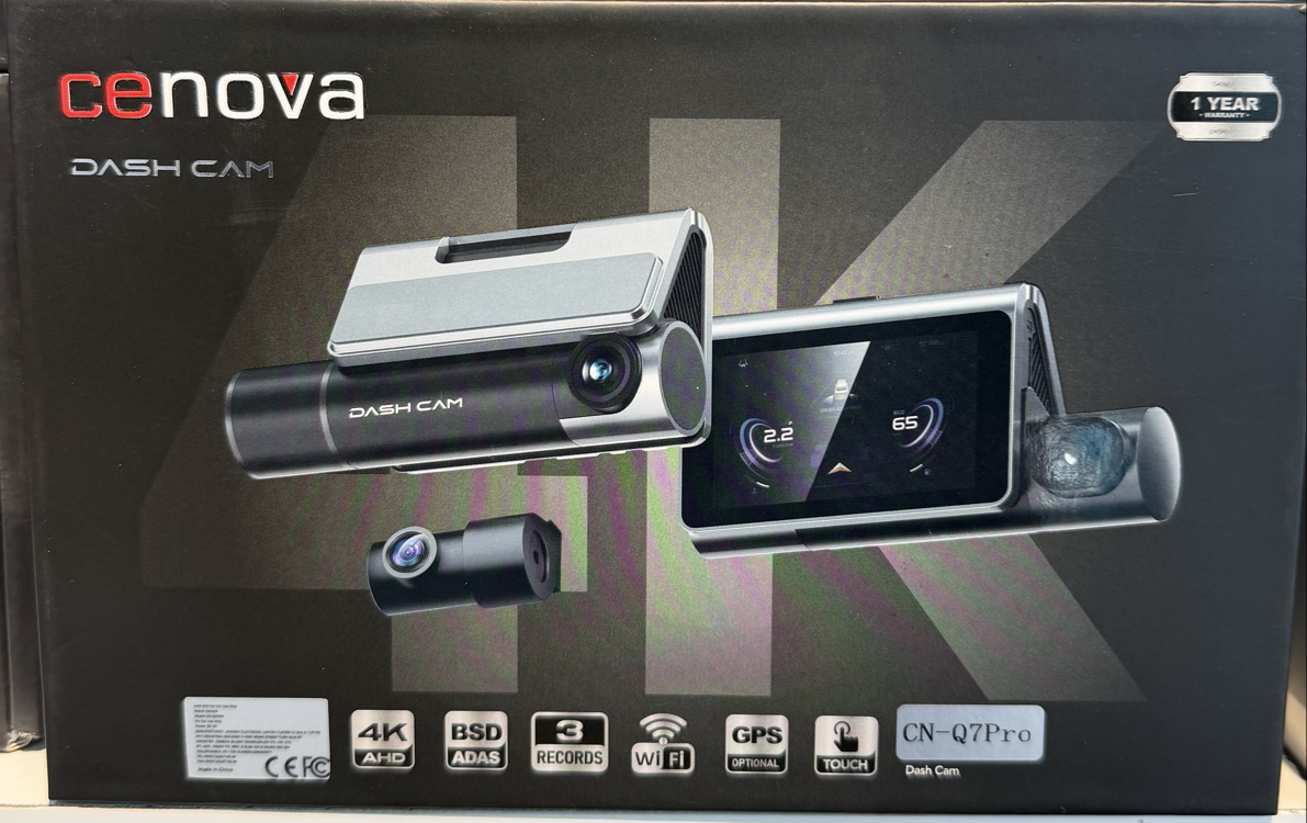 CENOVA Q7 4K 3 KAMERA ARAÇ KAMERASI (WİFİ)