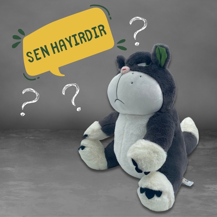 KIZGIN KEDİ SABRİ ANTRASİT 40 CM