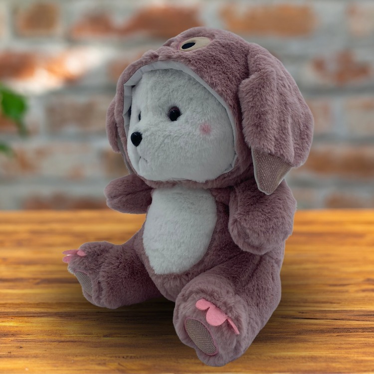 UZUN KULAKLI KAPŞONLU PELUŞ AYICIK 40 CM