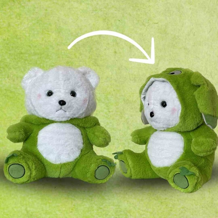 UZUN KULAKLI KAPŞONLU PELUŞ AYICIK 40CM