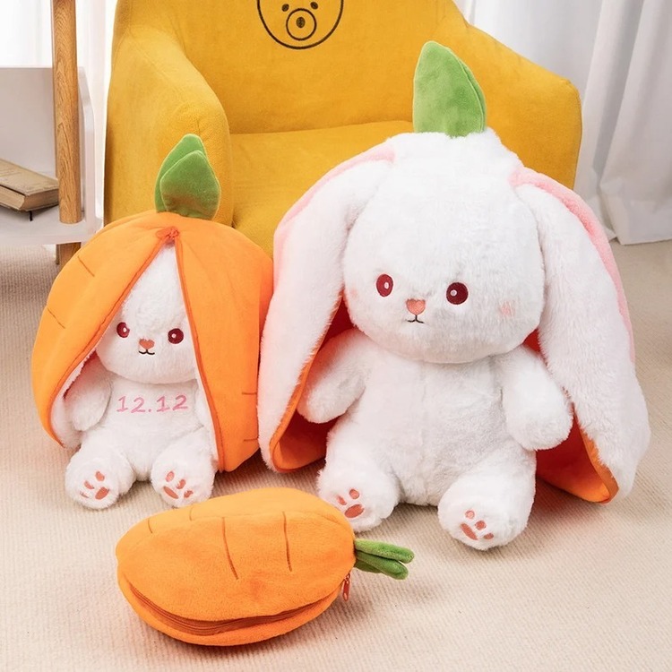 HAVUÇ UZUN KULAKLI PELUŞ TAVŞAN 18 CM