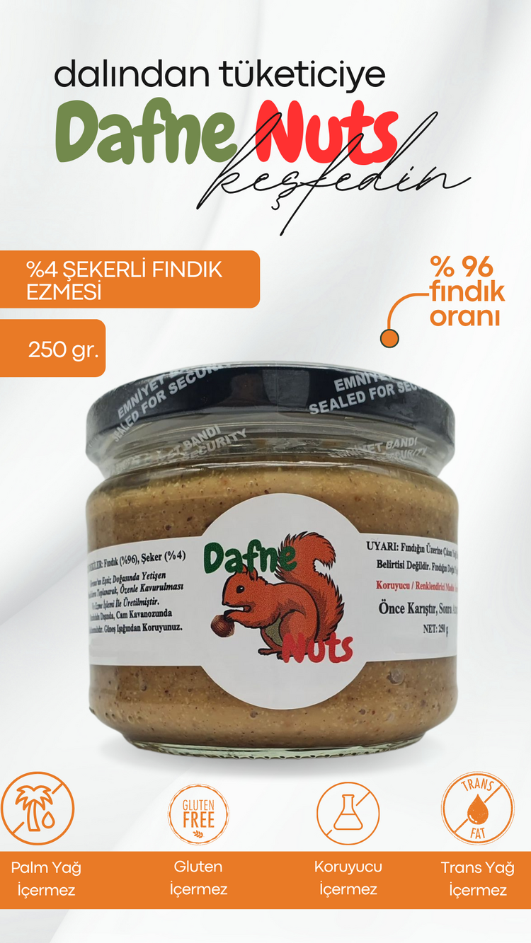 Az Şekerli Fındık Ezmesi 250 Gr. - Taneli Yoğun Kıvam