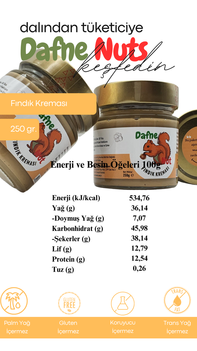 Fındık Kreması 250 gr. - Pürüzsüz Sürülebilir Yoğun Kıvam