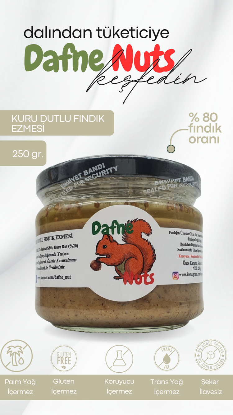 Malatya Kurusu Dutlu Fındık Ezmesi 250 Gr. - Meyveli Taneli Yoğun Kıvam