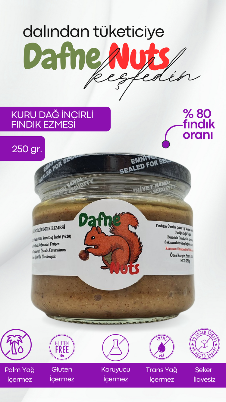 Germencik Kuru Dağ İncirli Fındık Ezmesi 250 Gr. - Meyveli Taneli Yoğun Kıvam