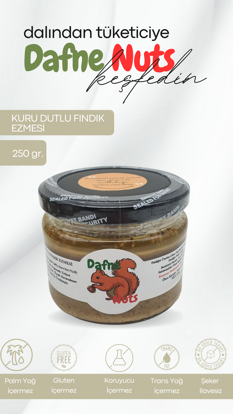 Malatya Kurusu Dutlu Fındık Ezmesi 250 Gr. (6 Adet) - Meyveli Taneli Yoğun Kıvam