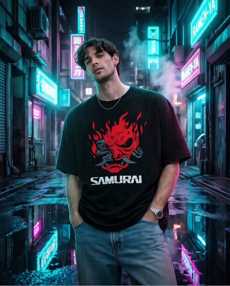 Cyberpunk 2077 Samurai Oversize Unisex T-Shirt