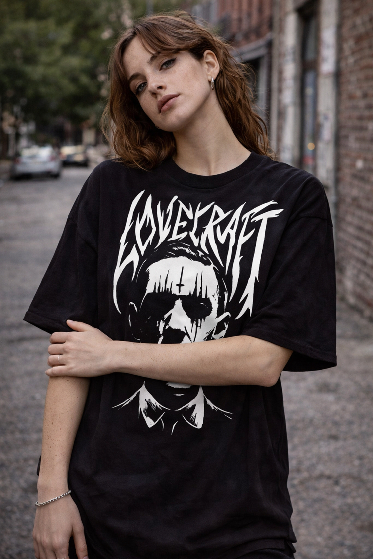 Hp Lovecraft Cthulhu Logo Oversize Unisex T-Shirt