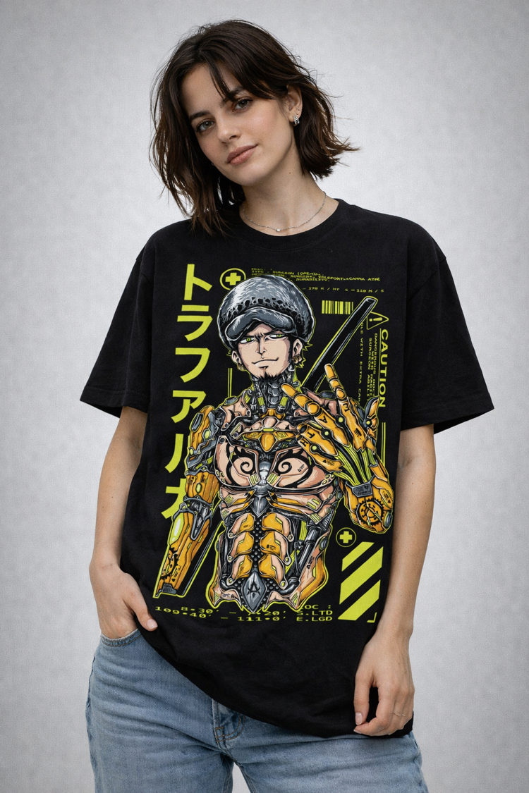 One Piece Mecha Trafalgar D. Water Law Oversize Unisex T-Shirt