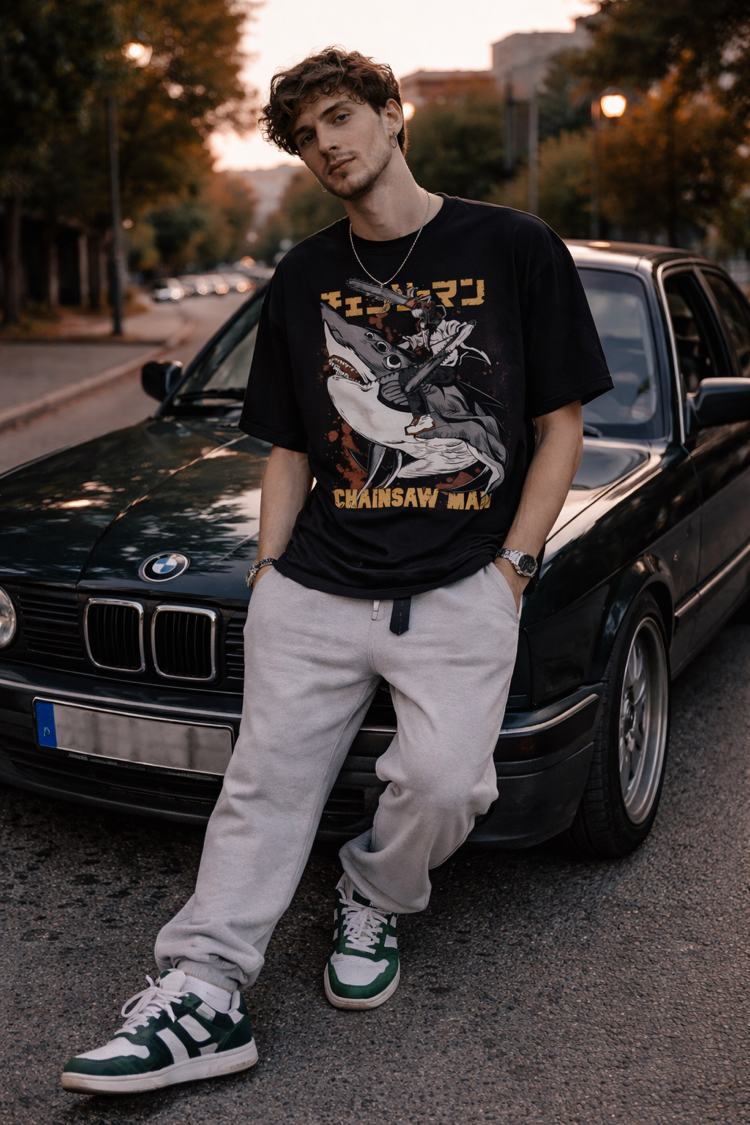 Chainsaw Man Denji Shark Oversize Unisex T-Shirt