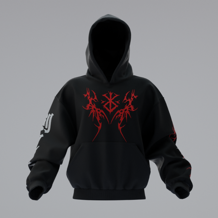 Berserk DA01 Oversize Unisex Hoodie Kapüşonlu Sweatshirt