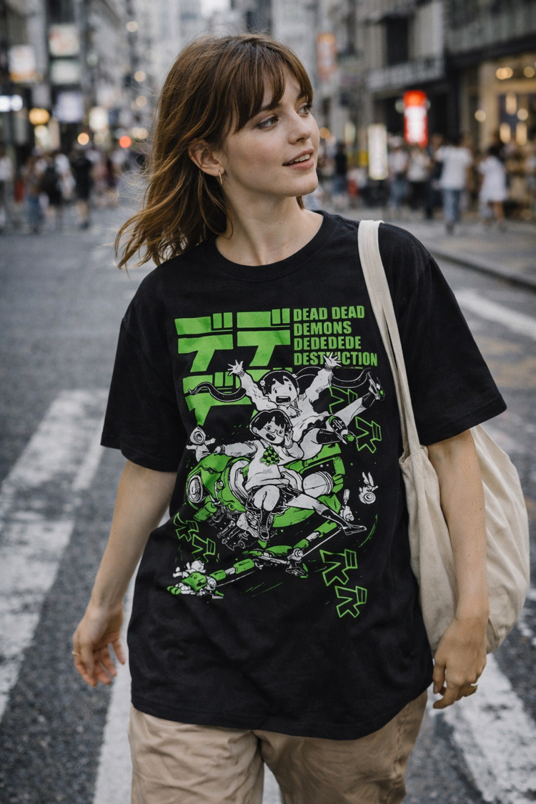 Dead Dead Demon's Dededede Destruction Green Oversize Unisex T-Shirt 