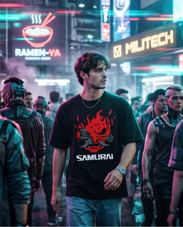 Cyberpunk 2077 Samurai Oversize Unisex T-Shirt