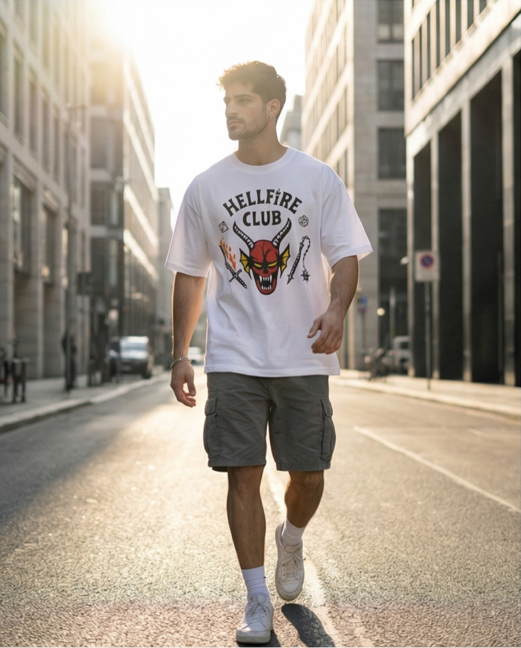 Stranger Things Hellfire Club DA-022 Oversize Unisex T-Shirt